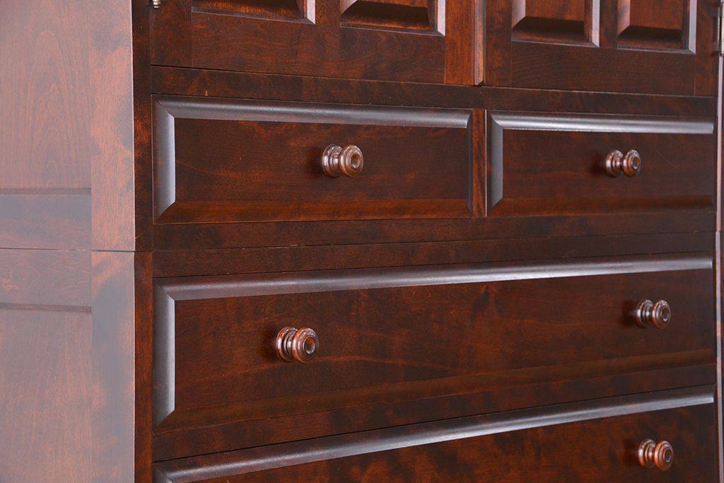 中古　北海道民芸家具　特注品　樺材　三段重ね整理ダンス(収納タンス/チェスト)