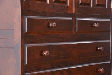 中古　北海道民芸家具　特注品　樺材　三段重ね整理ダンス(収納タンス/チェスト)