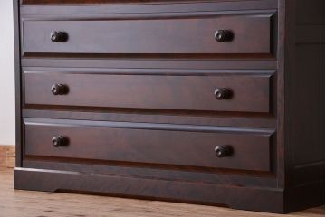 中古　北海道民芸家具　特注品　樺材　三段重ね整理ダンス(収納タンス/チェスト)