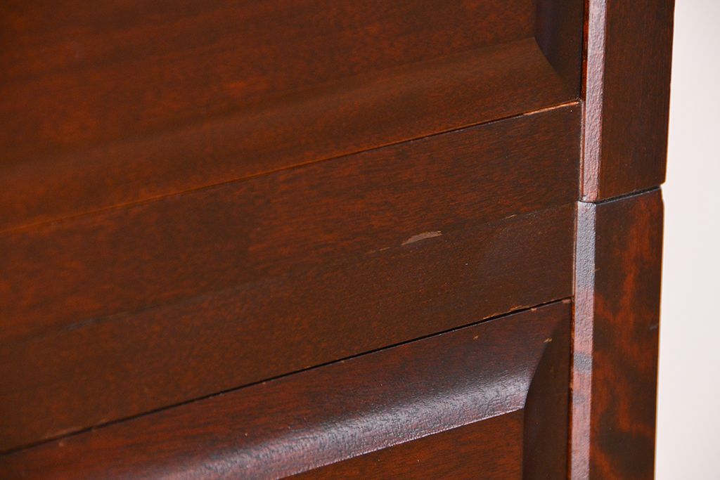 中古　北海道民芸家具　特注品　樺材　三段重ね整理ダンス(収納タンス/チェスト)