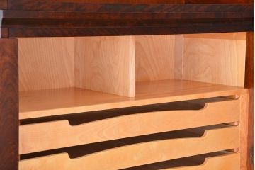 中古　北海道民芸家具　特注品　樺材　三段重ね整理ダンス(収納タンス/チェスト)