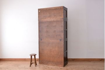 中古　北海道民芸家具　特注品　樺材　三段重ね整理ダンス(収納タンス/チェスト)