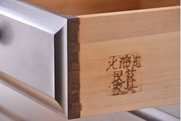 中古　北海道民芸家具　特注品　樺材　三段重ね整理ダンス(収納タンス/チェスト)