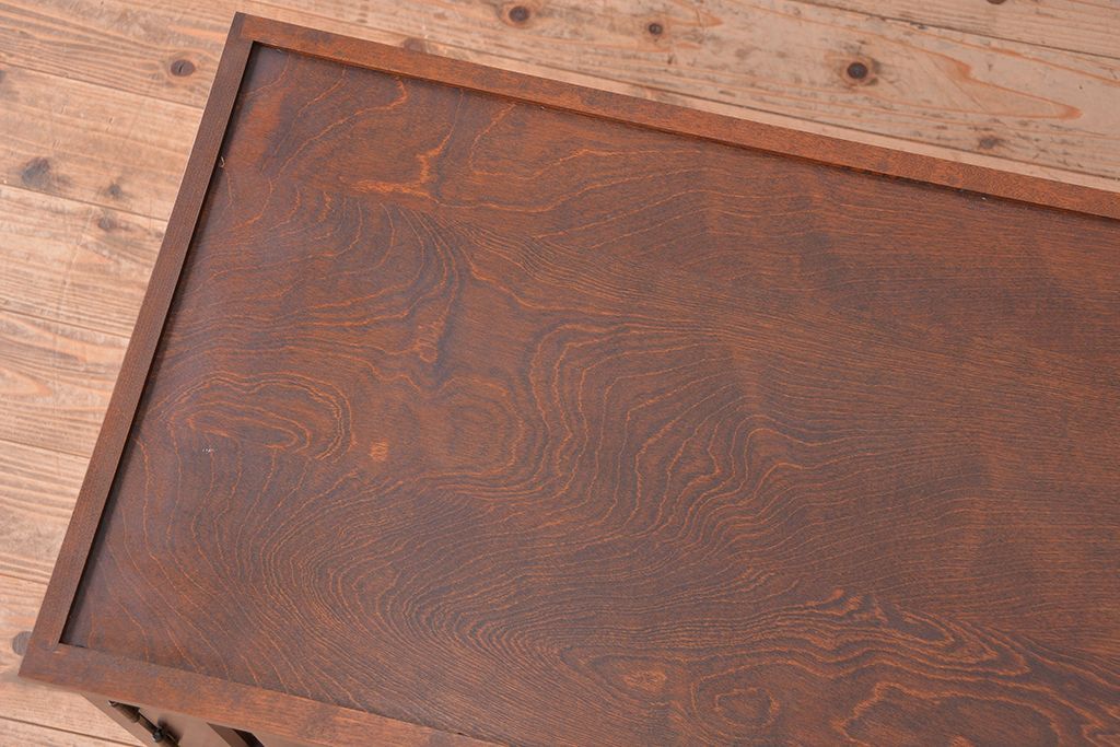 中古　北海道民芸家具　特注品　樺材　三段重ね整理ダンス(収納タンス/チェスト)