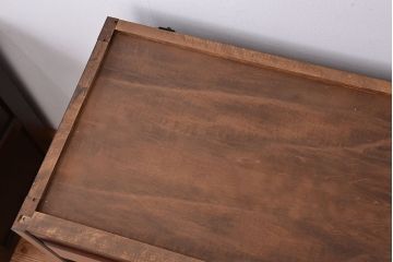 中古　北海道民芸家具　特注品　樺材　三段重ね整理ダンス(収納タンス/チェスト)