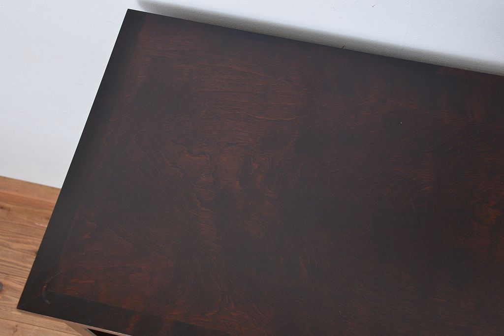 中古　北海道民芸家具　特注品　樺材　脚付き下駄箱(収納棚)(定価約20万)