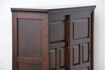 中古　北海道民芸家具　特注品　樺材　脚付き下駄箱(収納棚)(定価約20万)