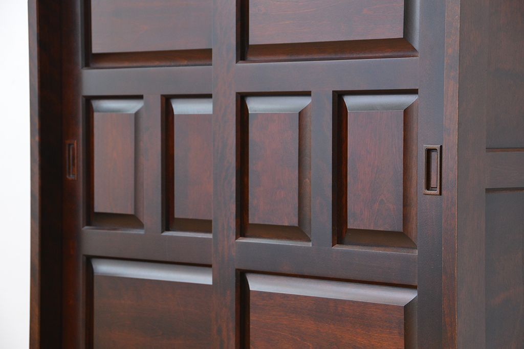 中古　北海道民芸家具　特注品　樺材　脚付き下駄箱(収納棚)(定価約20万)