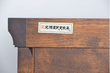 中古　北海道民芸家具　特注品　樺材　脚付き下駄箱(収納棚)(定価約20万)