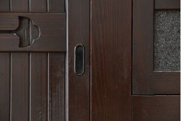 アンティーク家具　古民具・骨董　一本物　明治時代　使い込まれた四尺水屋箪笥(食器棚・収納棚)