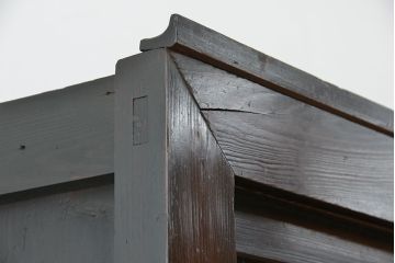 アンティーク家具　古民具・骨董　一本物　明治時代　使い込まれた四尺水屋箪笥(食器棚・収納棚)