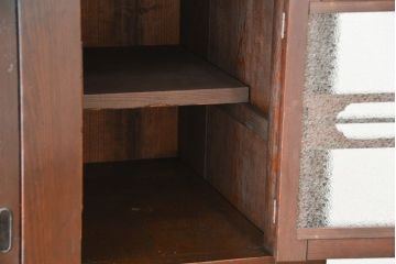 アンティーク家具　古民具・骨董　一本物　明治時代　使い込まれた四尺水屋箪笥(食器棚・収納棚)