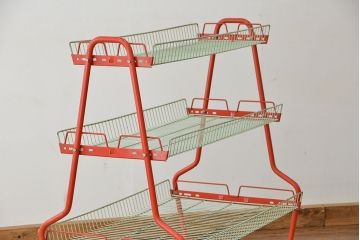レトロ家具　★昭和レトロ　かわいいアイアンワゴン(アイアンラック)