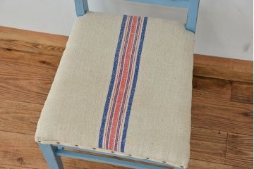 レトロ家具　昭和レトロ　日本製　かわいいペイントグレインサックチェア1脚(2)(イス・椅子)