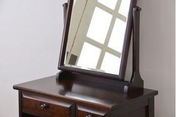 中古　北海道民芸家具　スツール付きドレッサー(鏡台)(定価約33万円)