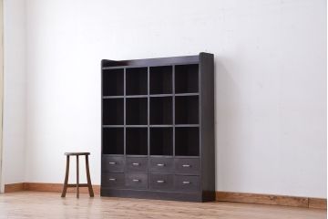 アンティーク家具　アンティーク　古い木の引き出し　12マス目棚(ロッカー/収納棚)(本棚/飾り棚)小