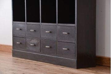 アンティーク家具　アンティーク　古い木の引き出し　12マス目棚(ロッカー/収納棚)(本棚/飾り棚)小