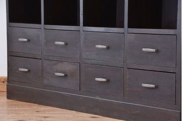 アンティーク家具　アンティーク　古い木の引き出し　12マス目棚(ロッカー/収納棚)(本棚/飾り棚)小