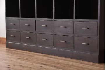 アンティーク家具　アンティーク　古い木の引き出し　15マス目棚(ロッカー/収納棚)(本棚/飾り棚)大