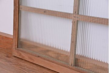 アンティーク　ペイントの剥げた小さなモールガラス引き戸　2枚セット(ガラス窓)