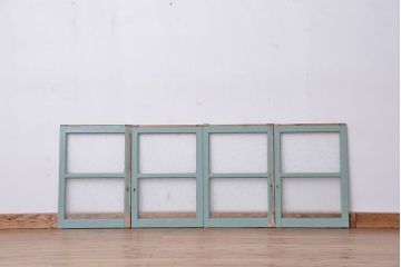 アンティーク シャビーなペイント引き戸4枚セット(キッチン小窓・引き戸)(2)