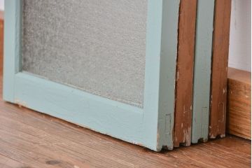 アンティーク シャビーなペイント引き戸4枚セット(キッチン小窓・引き戸)(2)