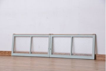 アンティーク ペンキの剥げた小振りなダイヤガラス戸 2枚セット?(窓・引き戸)