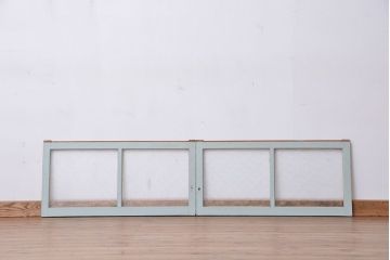 アンティーク ペンキの剥げた小振りなダイヤガラス戸 2枚セット?(窓・引き戸)