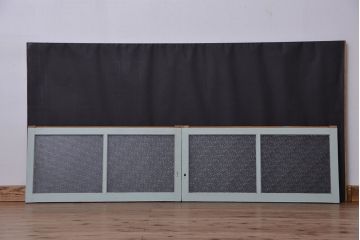 アンティーク ペンキの剥げた小振りなダイヤガラス戸 2枚セット?(窓・引き戸)