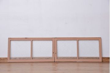 アンティーク ペンキの剥げた小振りなダイヤガラス戸 2枚セット(2)(窓・引き戸)