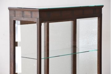 アンティーク家具　大正ロマン　古い洋館の丸脚付きガラスケース(ショーケース、収納棚、陳列棚)