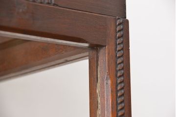 アンティーク家具　大正ロマン　古い洋館の丸脚付きガラスケース(ショーケース、収納棚、陳列棚)