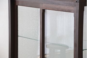 アンティーク家具　大正ロマン　古い洋館の丸脚付きガラスケース(ショーケース、収納棚、陳列棚)