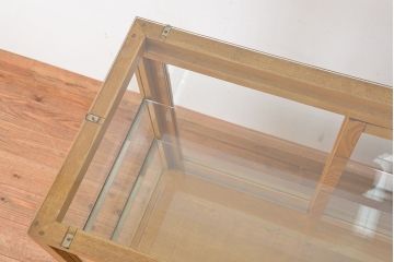 レトロ家具　アンティーク　古い木枠の引き出し付きレトロパンケース(ガラスケース、ショーケース)