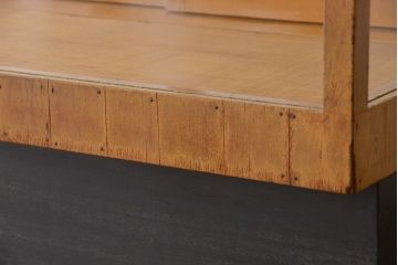 レトロ家具　アンティーク　古い木枠の引き出し付きレトロパンケース(ガラスケース、ショーケース)