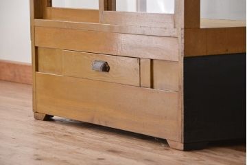 レトロ家具　アンティーク　古い木枠の引き出し付きレトロパンケース(ガラスケース、ショーケース)