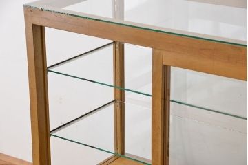 レトロ家具　アンティーク　古い木枠の引き出し付きレトロパンケース(ガラスケース、ショーケース)