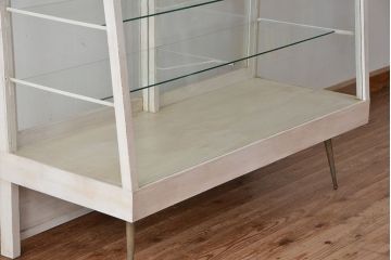 アンティーク家具　アンティーク　古い洋菓子店の台形ペイントガラスケース(1)(ショーケース、飾り棚、陳列棚)
