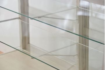 アンティーク家具　アンティーク　古い洋菓子店の台形ペイントガラスケース(1)(ショーケース、飾り棚、陳列棚)