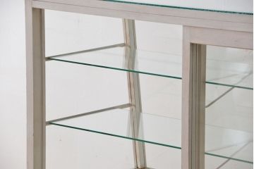 アンティーク家具　アンティーク　古い洋菓子店の台形ペイントガラスケース(1)(ショーケース、飾り棚、陳列棚)
