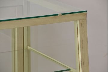 アンティーク家具　アンティーク　古い洋菓子店の台形ペイントガラスケース(2)(ショーケース、飾り棚、陳列棚)