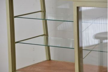 アンティーク家具　アンティーク　古い洋菓子店の台形ペイントガラスケース(2)(ショーケース、飾り棚、陳列棚)