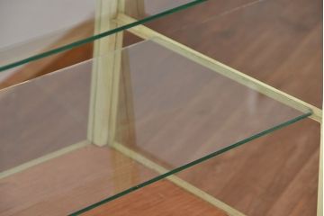 アンティーク家具　アンティーク　古い洋菓子店の台形ペイントガラスケース(2)(ショーケース、飾り棚、陳列棚)