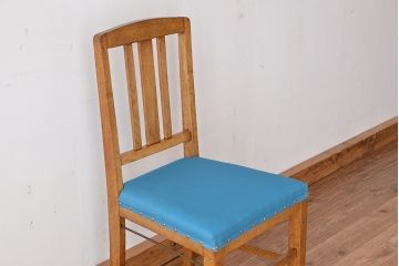 レトロ家具　アンティーク　古いナラ材のレトロチェア(椅子)