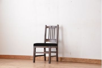 アンティーク家具　アンティーク　海軍使用! 古い木の桜彫りデザインチェア(椅子/イス)