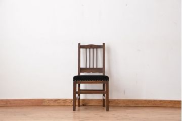 アンティーク家具　アンティーク　海軍使用! 古い木の桜彫りデザインチェア(椅子/イス)