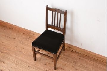 アンティーク家具　アンティーク　海軍使用! 古い木の桜彫りデザインチェア(椅子/イス)