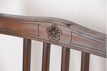 アンティーク家具　アンティーク　海軍使用! 古い木の桜彫りデザインチェア(椅子/イス)