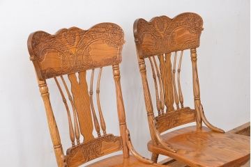 ★中古 IDC大塚家具取扱品 Shin-Lee(シンリー) オーク材ダイニングチェア2脚セット(椅子/イス)
