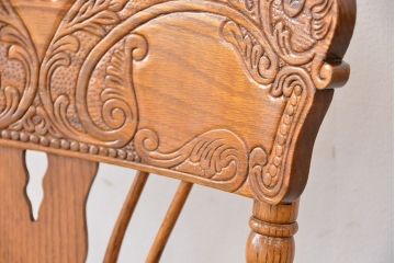 ★中古 IDC大塚家具取扱品 Shin-Lee(シンリー) オーク材ダイニングチェア2脚セット(椅子/イス)